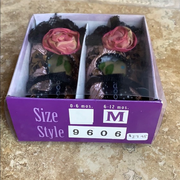 Moccasin Baby Shoe Pink & Brown Floral - Picture 6 of 6